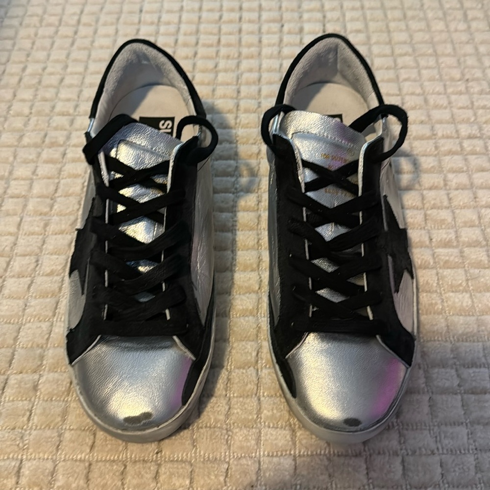 NEW Golden Goose Silver & Black. Sold Out Size 39. 8.5/9 NEVER WORN - Picture 3 of 8